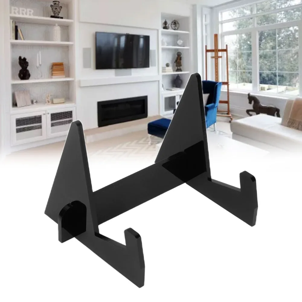 Portable Acrylic Acrylic Book Display Stand Black Adjustable Bookrack Secure Detachable Book Holder Office Desks