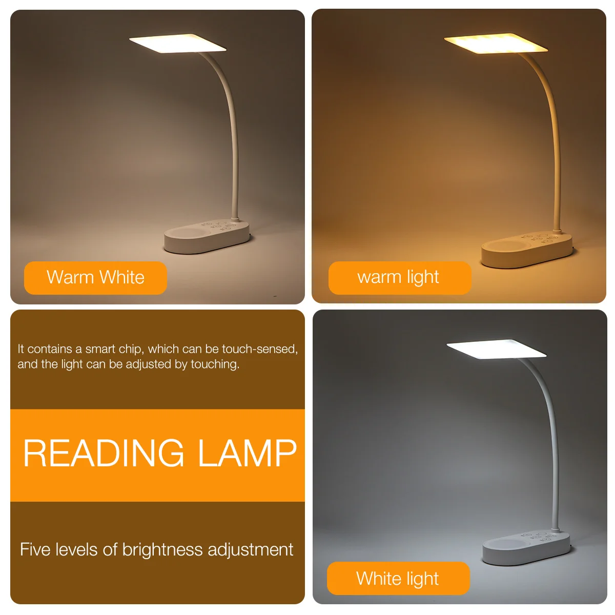 1 Pc USB Rechargeable Eye Protection Learning Lamp Adjustable Color Temperature USB Rechargeable Lamp