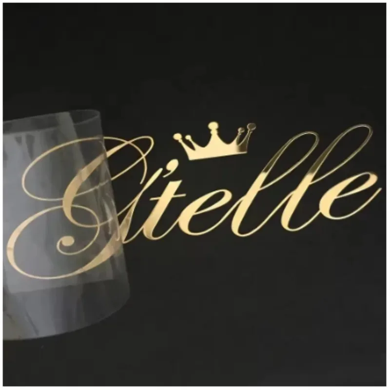 Custom Color Transfer 3D Sticker DTF UV Gold Decal Brand Company Logo Vinyl Crystal Label Raised Self-adhesive Waterproof Hollow