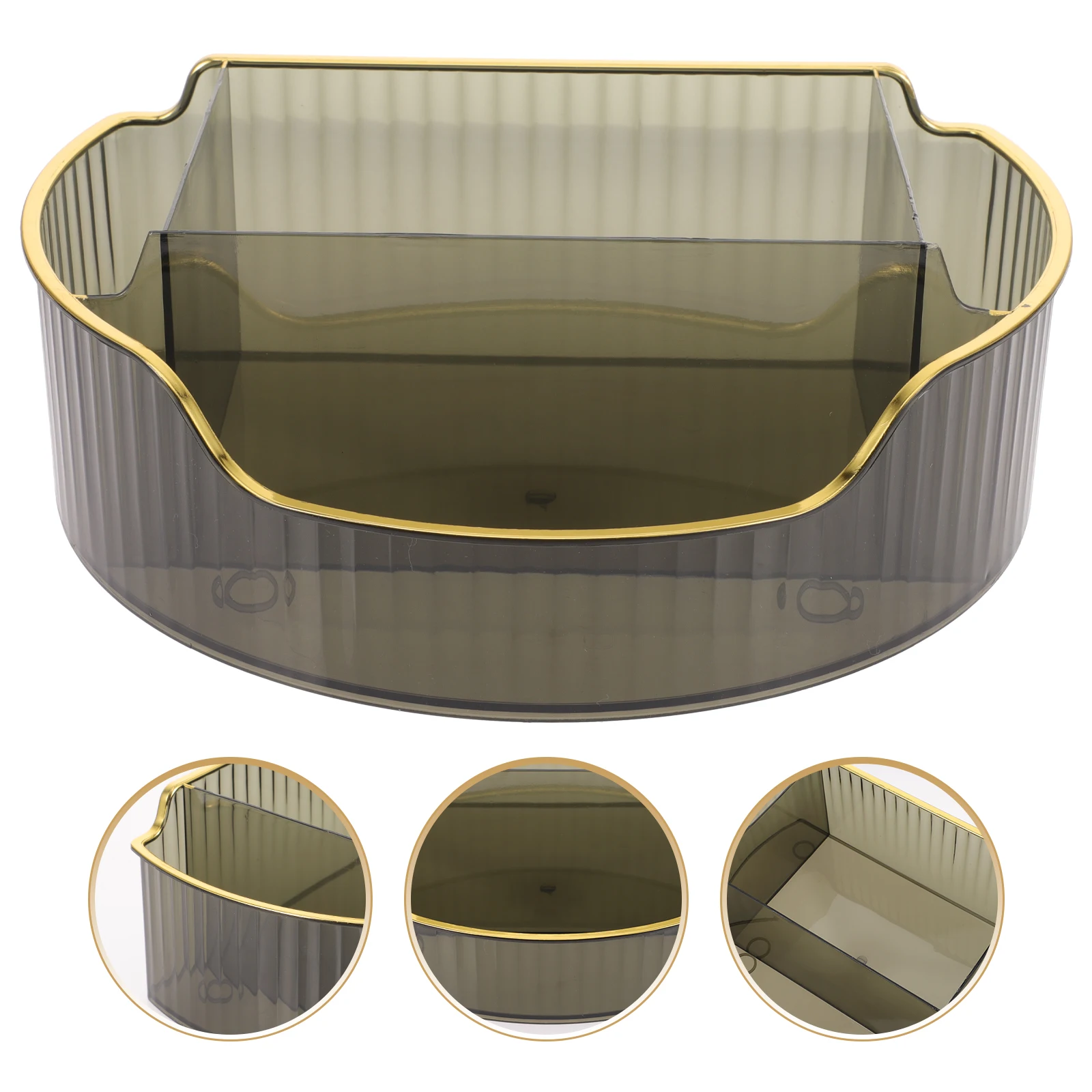 

Storage Box Makeup Organizer Spinning Brush Holder Brushes Organizers and Vanity Desk Holders for