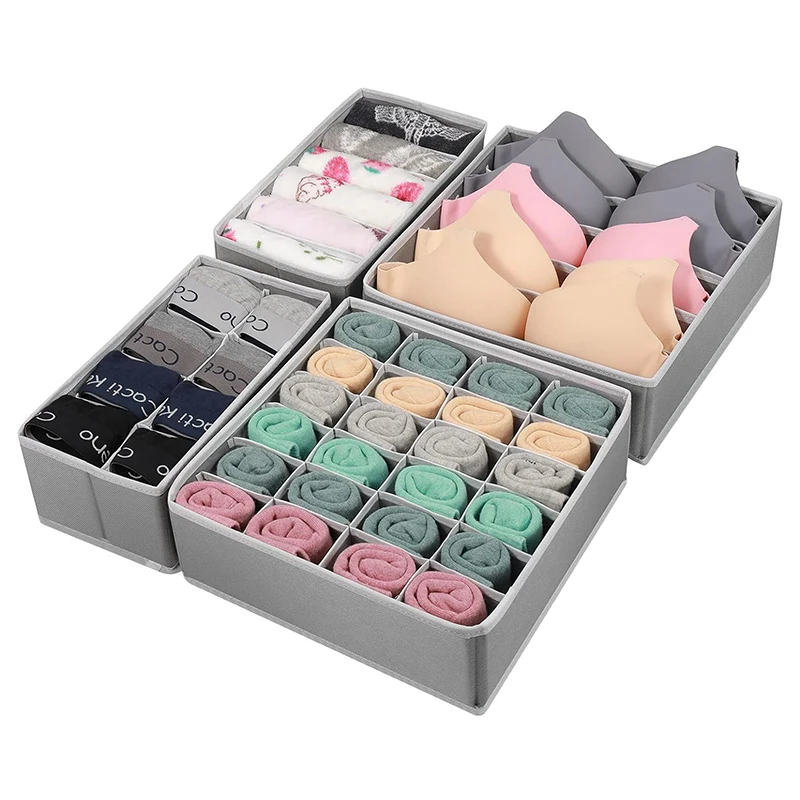 Underwear Bra Panties Socks Storage Boxes Bedroom Wardrobe Cabinet Organizers Clothes Drawers Foldable Separator Case