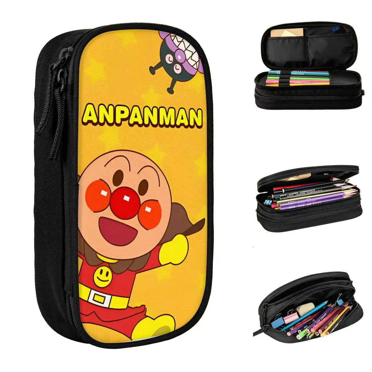 

Kawaii пенал Anpanman мультфильм коробка для ручек школьные пеналы для девочек и мальчиков холст дизайн канцелярские принадлежности органайзер
