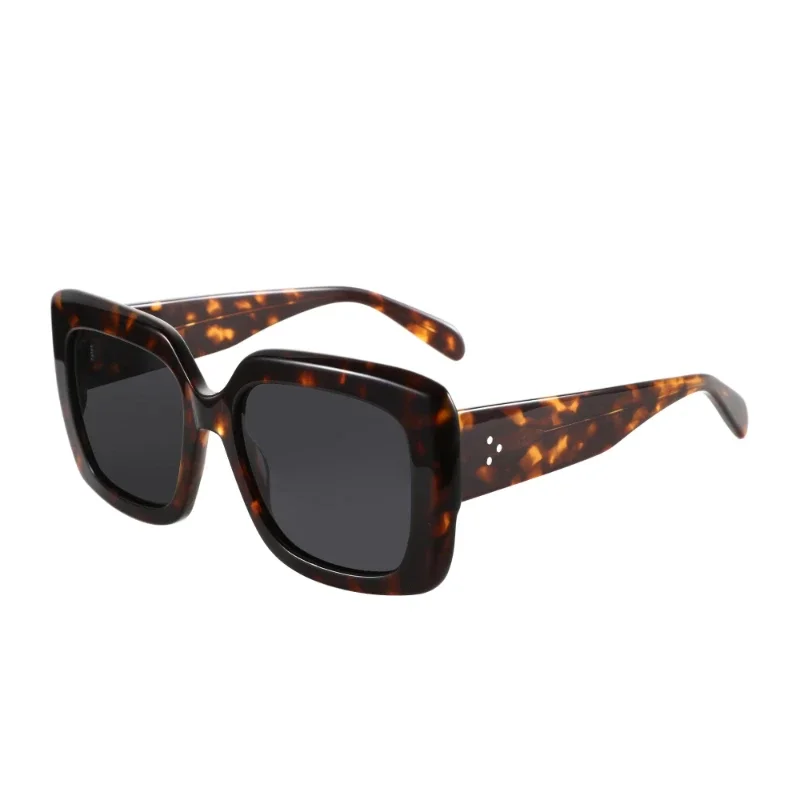 BLUEMOKY Polarized Acetate Sunglasses for Women Oversize Square Frame UV400 Protection Retro Classic