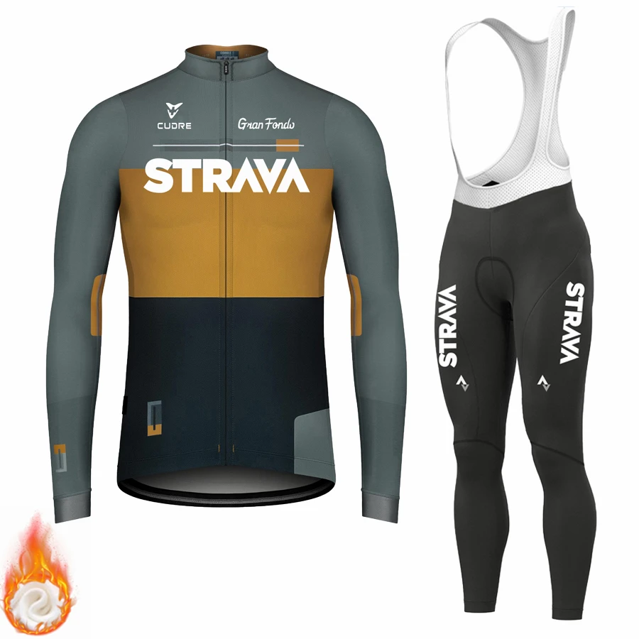 2024 STRAVA Cycling Clothes for Men Winter Cycling Man Set Bicycle Clothing Racing Bike Jerseys Cycle Jersey Road Bikes Bycicle