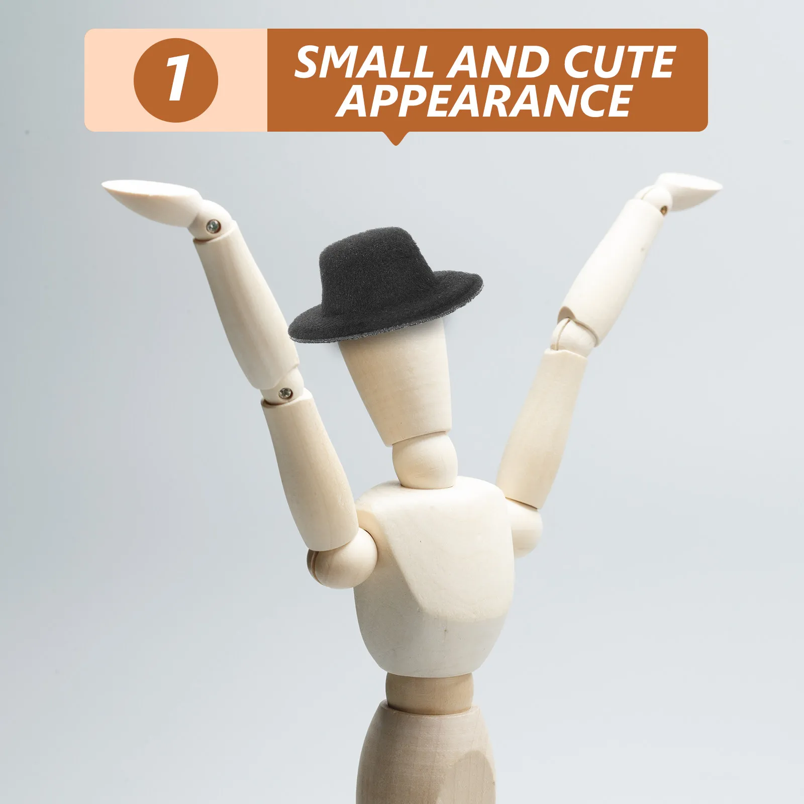 

20Pcs Mini Top Hats Crafted from Soft Felt Tiny Hats for Dollhouse Displays DIY Projects Miniature Hat Decorations Craft