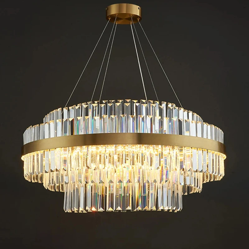 

Современные роскошные светодиодные хрустальные люстры для дома: освещение для гостиной и столовой, декоративные потолочные подвесные светильники