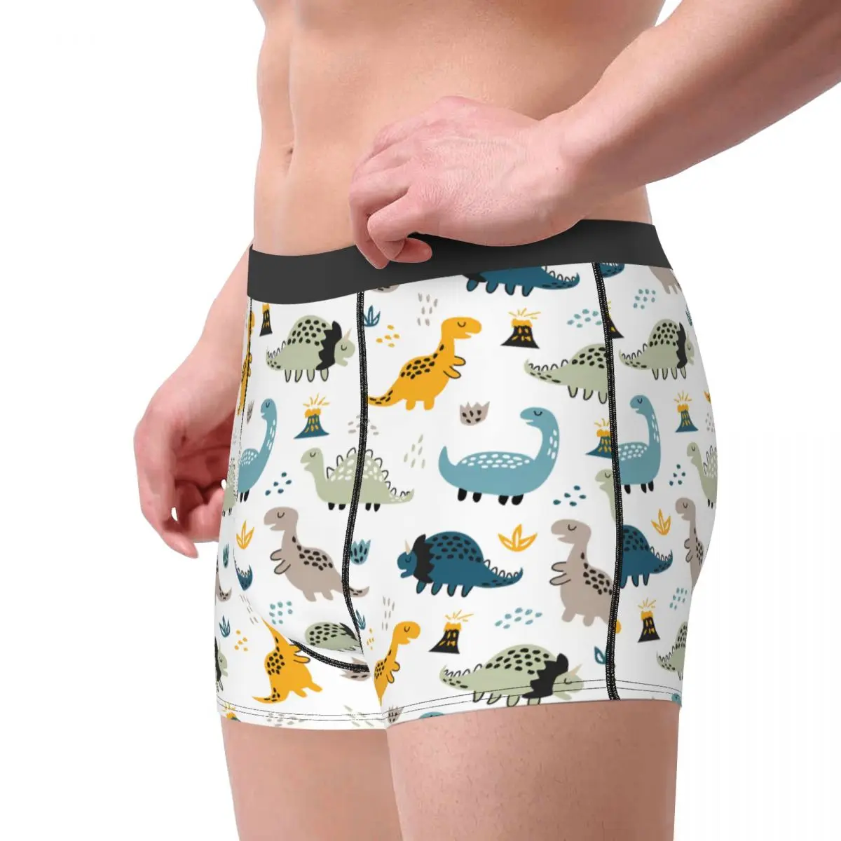 Sexy Boxer Cartoon Various Dinosaurs Shorts Panties Briefs Men Underwear Cute Lovely Animal Breathable Underpants Homme S-XXL