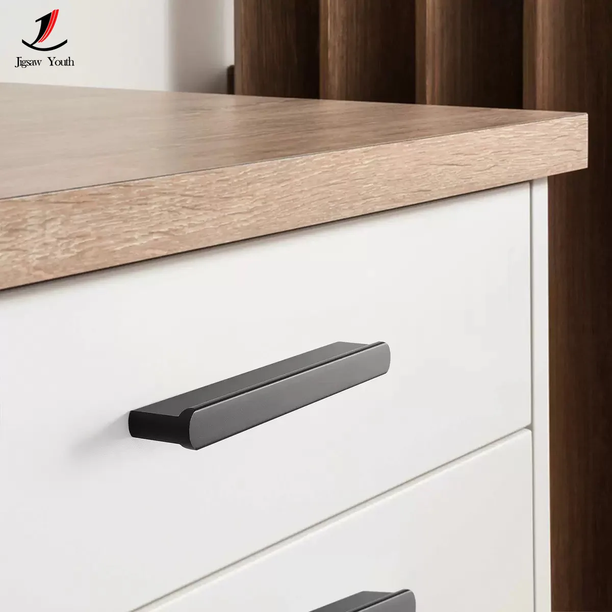 Manija de puerta de gabinete de manija de oro negro Simple moderna de 80MM-338MM manija de puerta de gabinete de lujo ligera europea herrajes para muebles