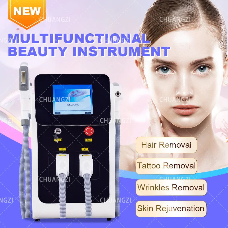 

3 In 1 Multifunction IPL OPT Diode Hair Removal ND Yag Laser Tattoo Machine Skin Pigment Grease Painless Beam Freckle Remova