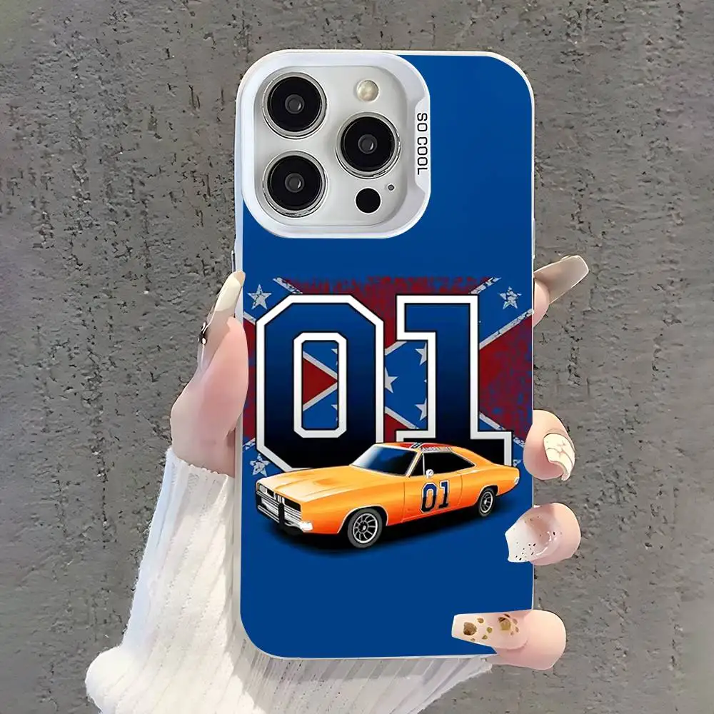 เคส General Lee 01 Dukes Of Hazzard สำหรับ iPhone 17,16,15,14,13,12,11,Pro,XS,Max,Plus,Mini,SE สีขาวด้านกันกระแทก