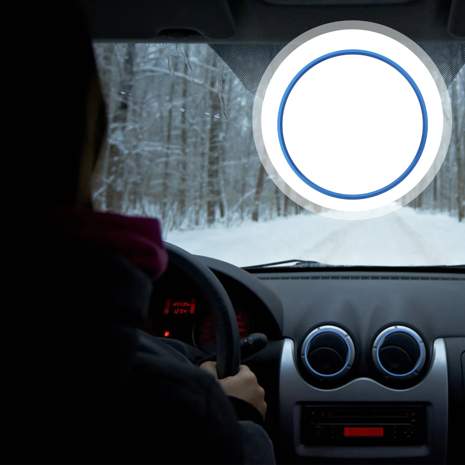 

5 Pcs Air Conditioning Outlet Decoration Car Vent Cover Vehicle Ring Blue Conditioner