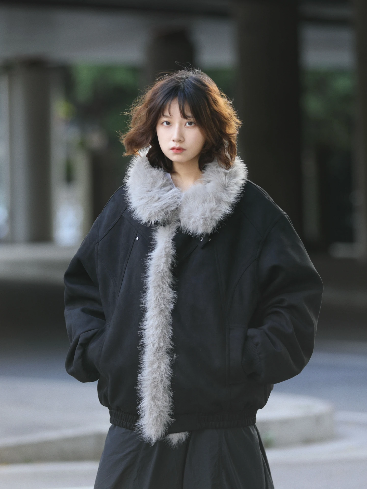 

Couple's Thiened Suede Cotton Jaet Men's Winter Warm Outerwear Youth Faion Loose Fit Polyester Long Sve Coat