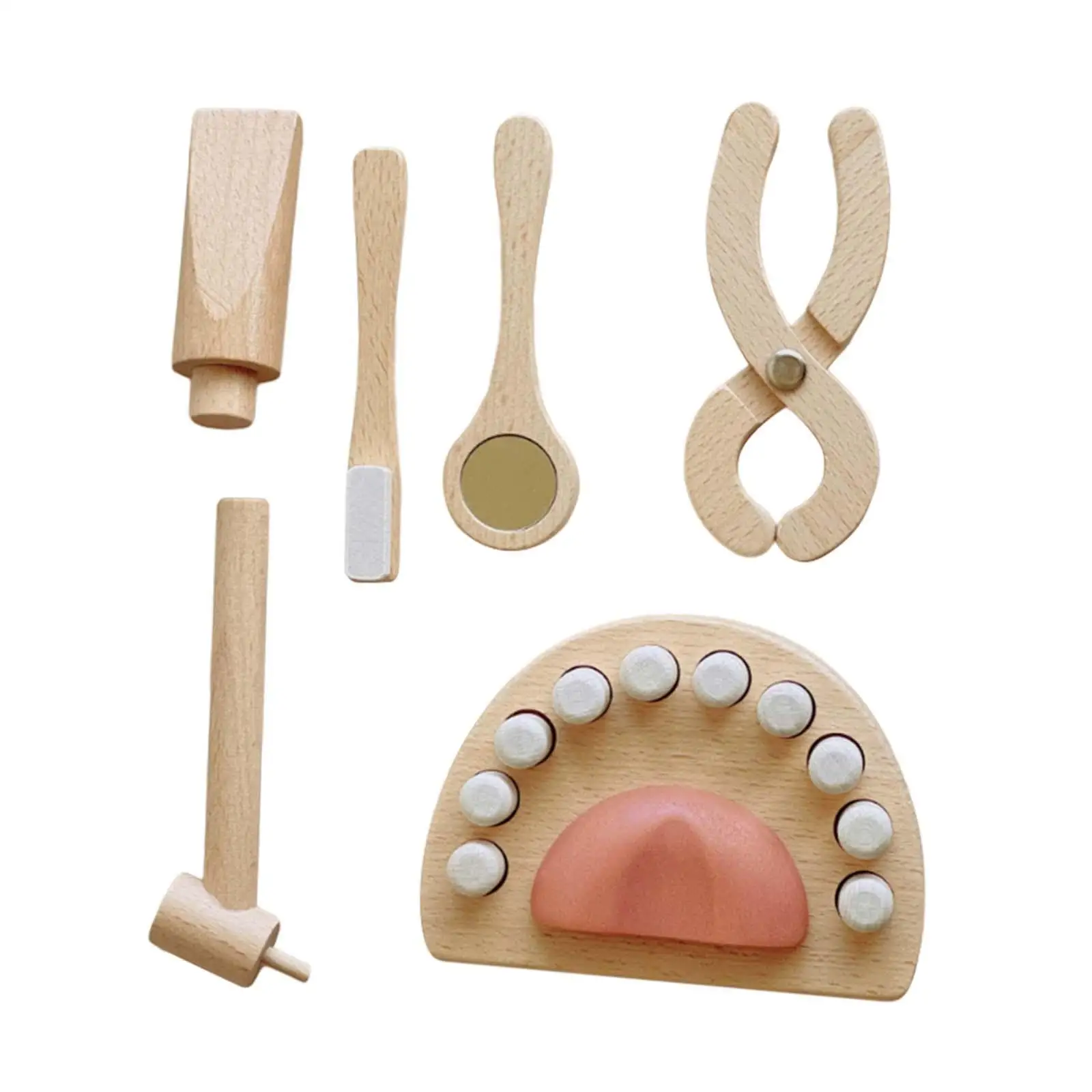 6 peças brinquedos de dentista para crianças fingir jogar ferramentas dentárias aprendizagem pré-escolar