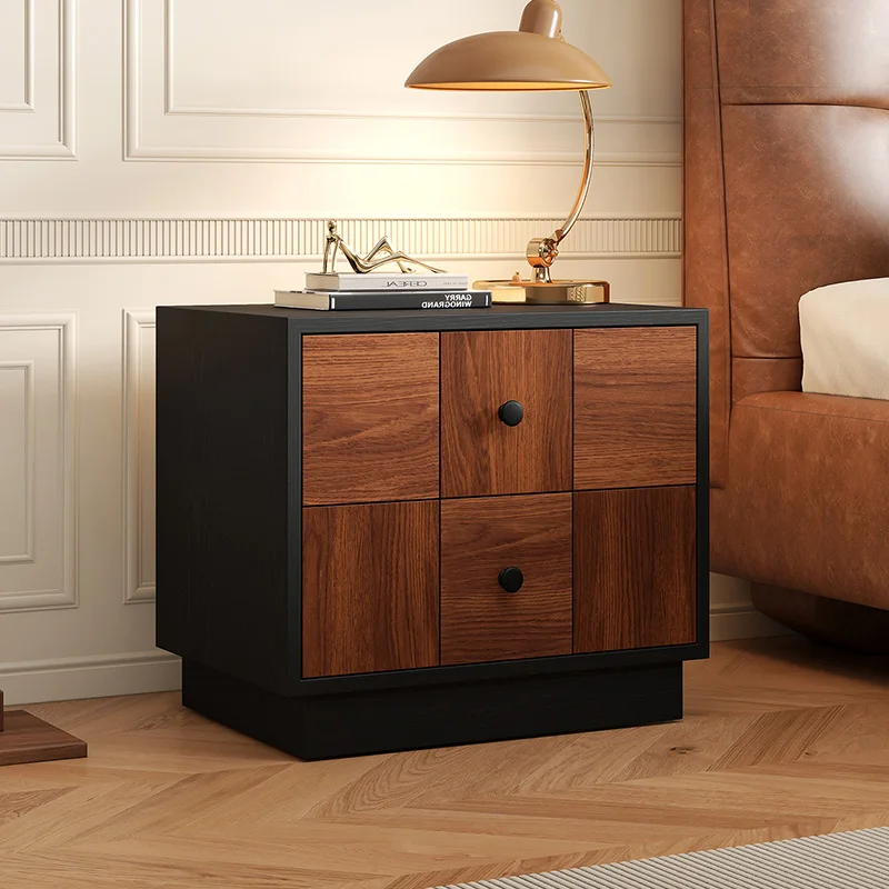 

Medieval Style Solid Wood Bedside Table Bedroom Nightstand Storage Cabinet Minimalist Modern Bauhaus Chest of Drawers Furniture