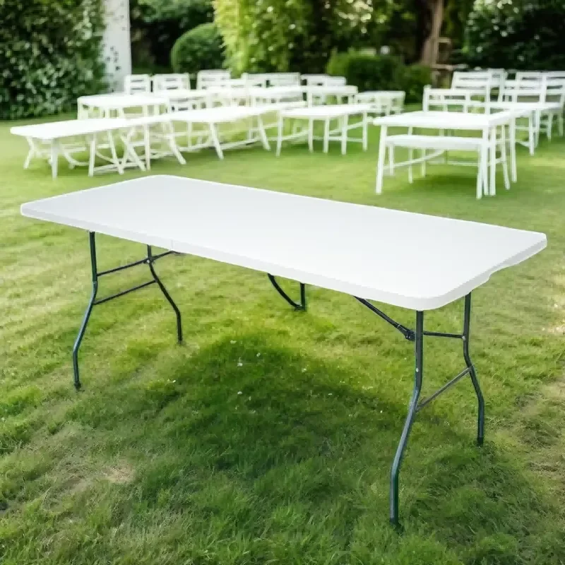 for 6 Feet 180cm HDPE Plastic Folding Table Indoor Outdoor Use Factory Direct Sales