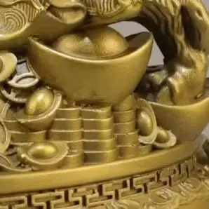Xizang Folk Collection Old Brass Zhao Gongming God of Wealth Immortals Cornucopia Yuanbao Coin Tiger Buddha Worship Hall