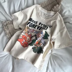 Summer Cartoon Baby T-shirts Korea Style Children's Baby Short Sleeve Printing Tees For Boys Girls