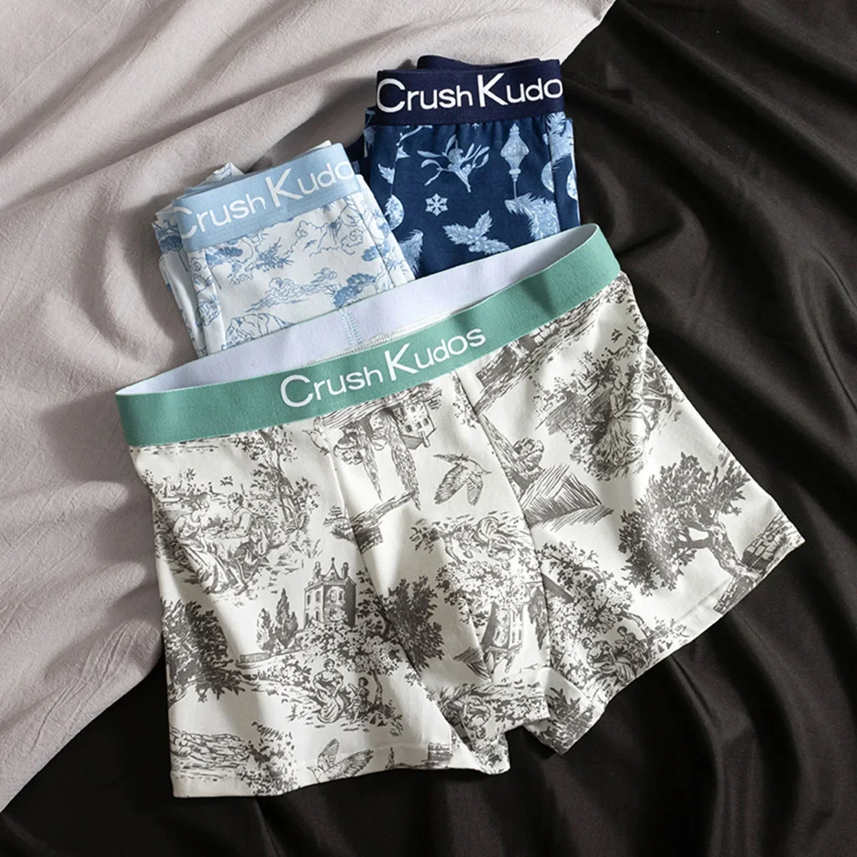 Men's European And American Size Printed Fashionable Underwear Comfortable Plus Size Boxer Shorts Casual Sports Shorts view 2