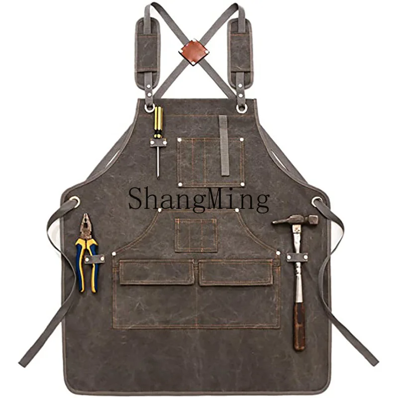 

PYH Modern Minimalist Thickened Canvas Apron Custom Logo Woodworking Electrician Gardening Workwear Tool Apron