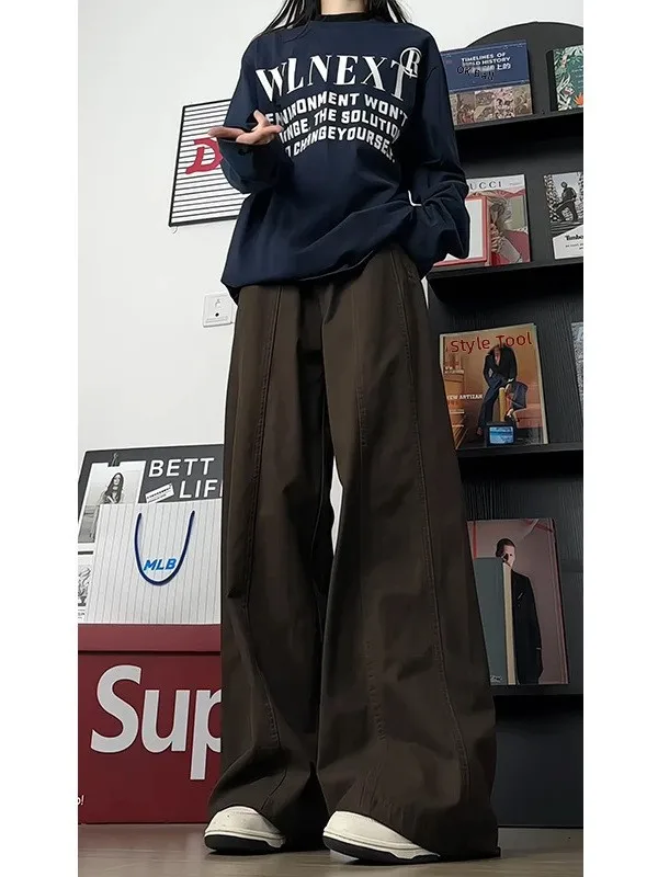 

American High Street Neutral Sle Men's Loose Straight Leg Workwear Pants Autumn Versatile Casual Long Trousers Trendy