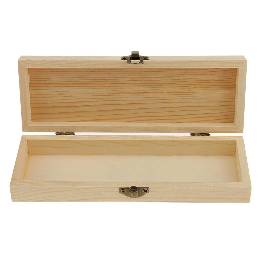 Mini Unpainted Wooden Box for DIY Arts and Crafts Wood Storage Case for Children Educational Toy Projects