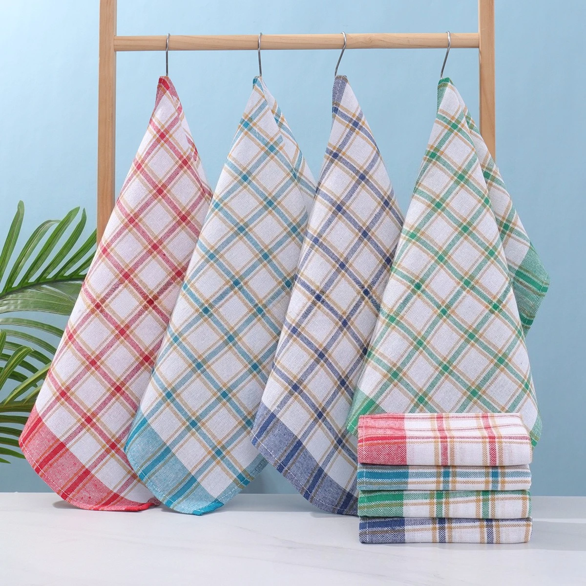 2/5/10pcs Kitchen Cleaning Cloths - Reusable Multi-Purpose Dish Towels, Tea Towels & Grid Cleaning Rags (Random Color)