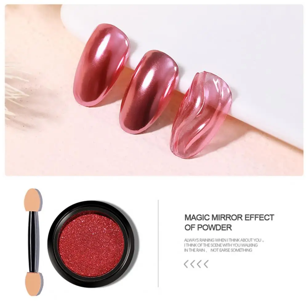 1 Set Fabulous Nail Powder Long-lasting Nail Mirror Powder No Irritation Manicure Nail DIY Nail Powder with Brush