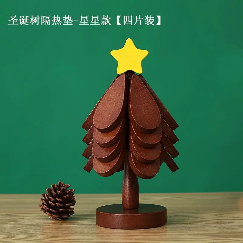 Cuscinetto isolante termico premium per albero di Natale, ornamento da tavolo creativo per un albero in legno massello antiscottatura