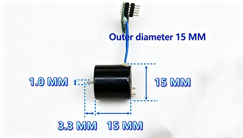 15mm Inner Rotor Brushless Motor with Hall Sensor, High-Speed Neodymium Magnet Micro 3-Phase BLDC Motor for RC Servo