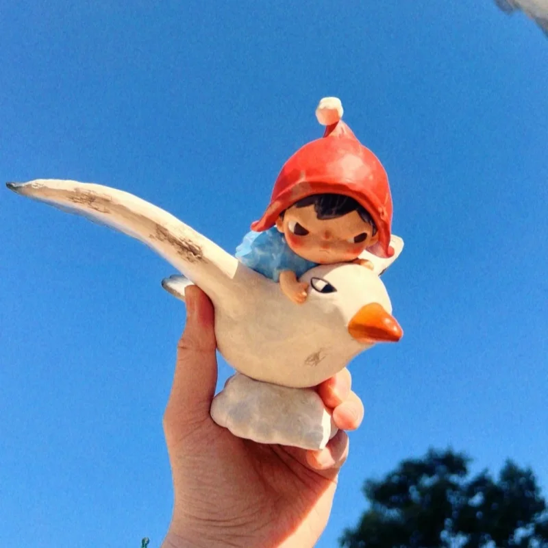 

Official Genuine POPMART Hirono Cloud Figurine Toy Bird Series Room Decoration Holiday Surprise Gifts Collection