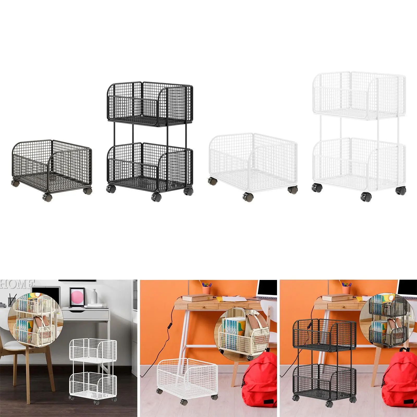 

Передвижная тележка для файлов, мобильная тележка-органайзер, домашняя книжная полка, офисный и кухонный органайзер, хранение под столом для журналов и писем