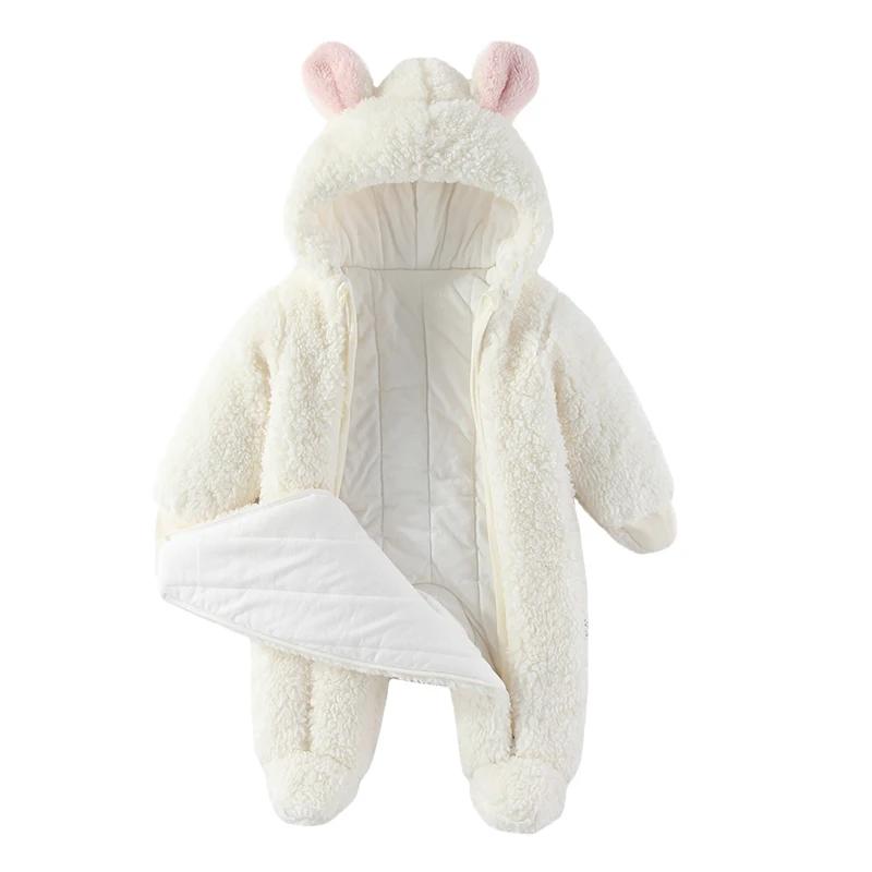 2026 Winter Newborn Baby Jumpsuit Thicken Baby Girls Romper Cotton Warm Infant Bodysuit Soft  Snow Wear Jacket 0-12 Months