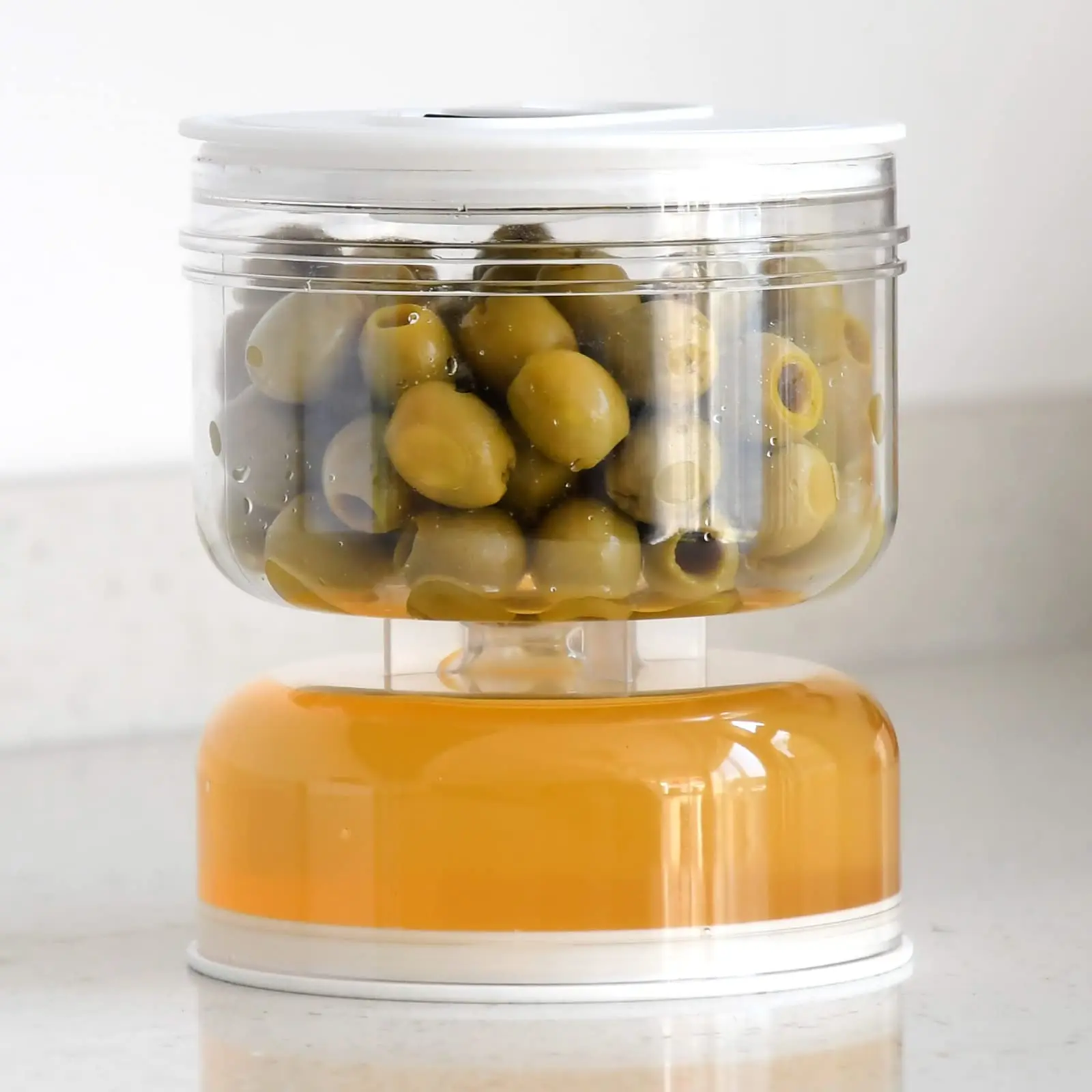 Pickles Jar Dry and Wet Dispenser Pickle and Olives Hourglass Jar Cucumber Container for Kitchen Food Juice Separator Tools New