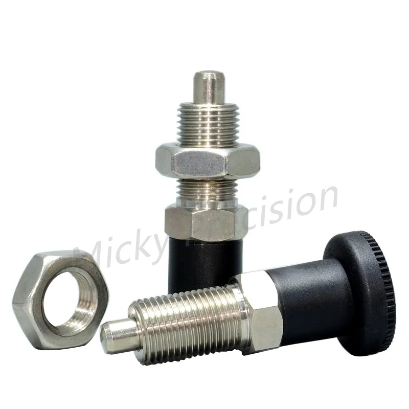 Index Plunger  Stainless steel 304 Pull Ring and Lock Nut Screw Index plungers with Ring and Lock Pin M10 M12 M16 M20