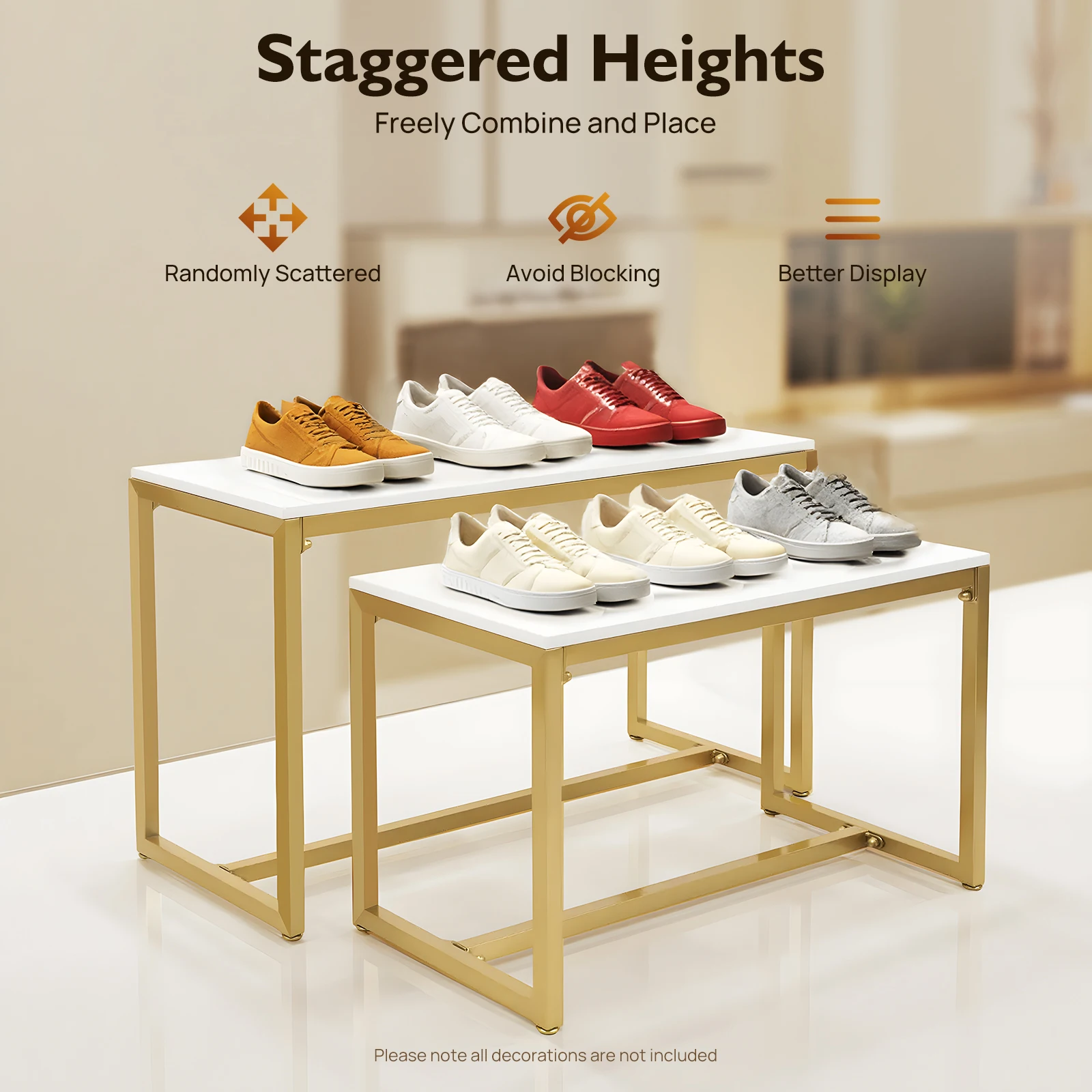 Display Risers Set - Expositor Metálico para Zapatos y Bolsos,