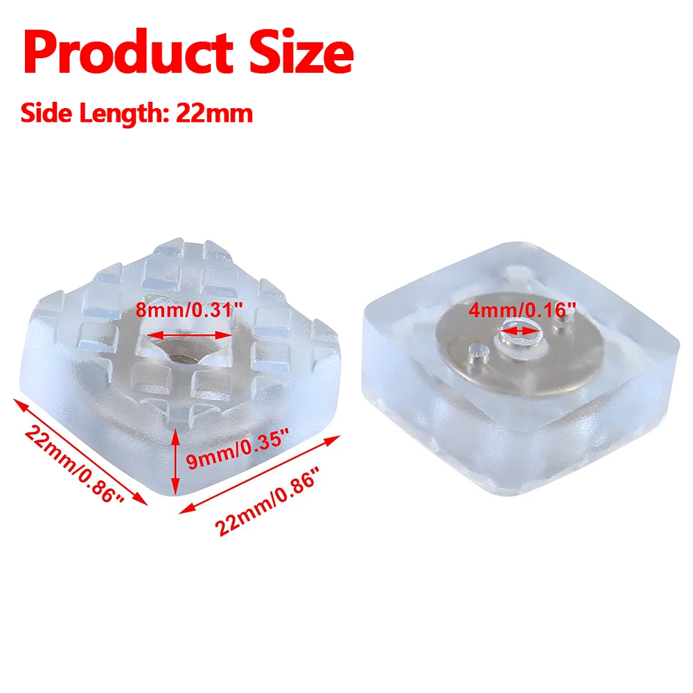 20Pcs Rubber Furniture Pads with Screw, Square Non Slip Furniture Feet Heavy Duty Couch Feet Covers for Chair, Table, Desk, Sofa