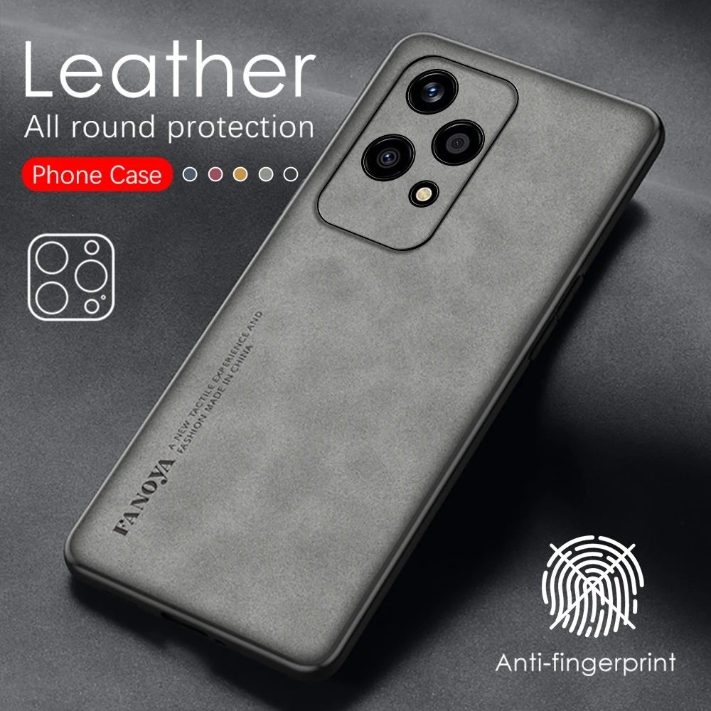 Honer 200Lite 5G Case Sheepskin Leather Back Cover For Honor 200 Lite Light 5G TPU Soft Bumper Shockproof Coque Honor200lite 5G