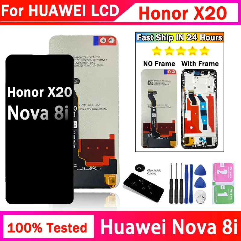 Тест для Honor X20 HonorX20 ЖК-дисплей с сенсорным экраном в сборе для Huawei Nova 8i/Nova8i NEN-L22, NEN-LX1, NEN-LX3 LCD