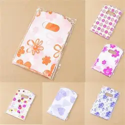 Hot Sale 100 Pcs Pretty Mixed Pattern Plastic Gift Bag Shopping Bag Packaging Bags 14*9CM Wholesale