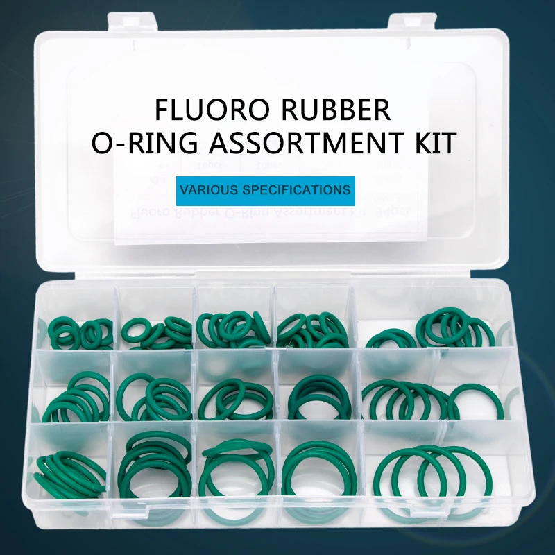 94PCS Fluorine Rubber FKM High Pressure Sealing O-rings Green Seal Gasket Replacements Kit 15 Big Sizes OD 15-35mm CS3.1mm FQ032