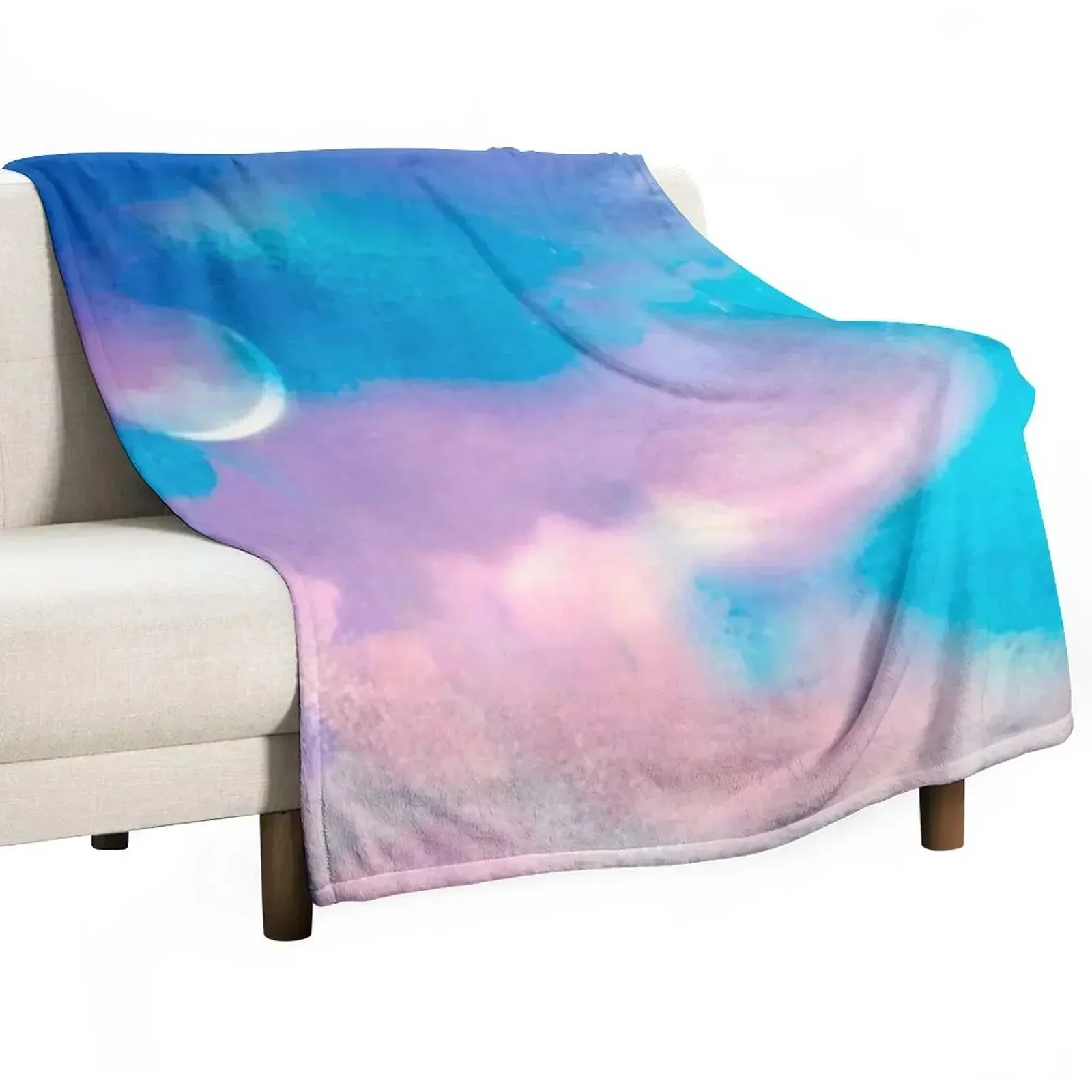 Aquarius Moon Throw Blanket For Sofa Thin Multi-Purpose Blankets