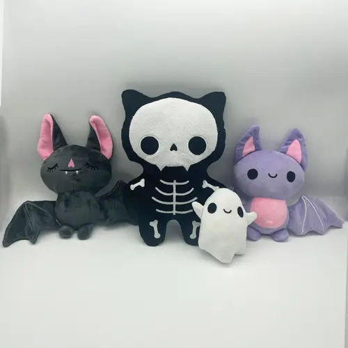 TreasuringU Halloween Kawaii Bat Plush Toys with Slippers Cute Plushie Dolls Cartoon Funny Ghost Toys Kids Birthday Gift - Image 3