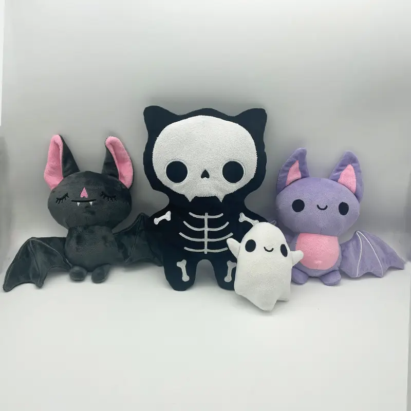 TreasuringU Halloween Kawaii Bat Plush Toys with Slippers Cute Plushie Dolls Cartoon Funny Ghost Toys Kids Birthday Gift - Image 3