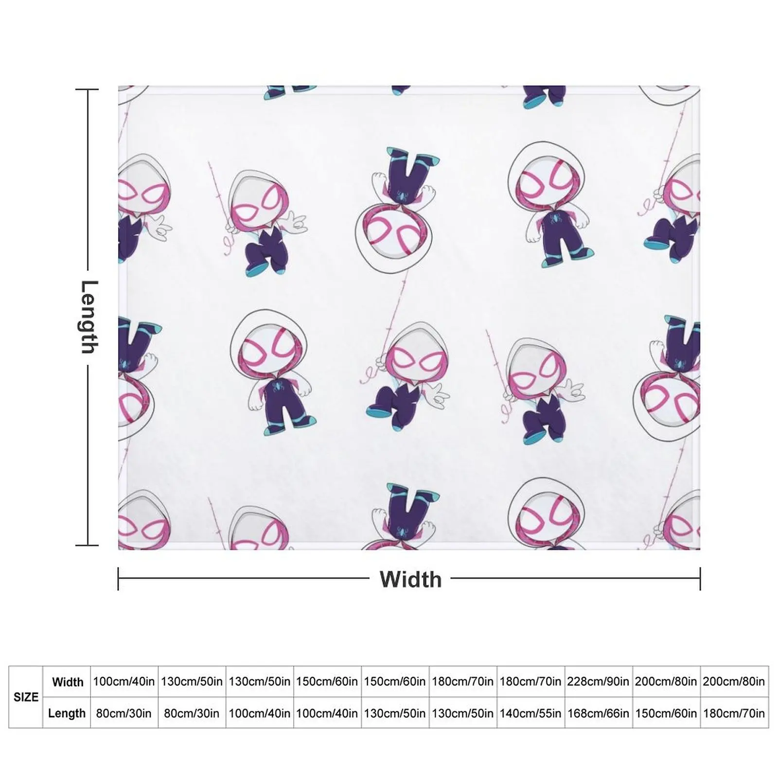 Gwen little spider ghost, baby spidey girl, grl pwr, cartoon ghost spider Throw Blanket Furrys Luxury Brand Blankets