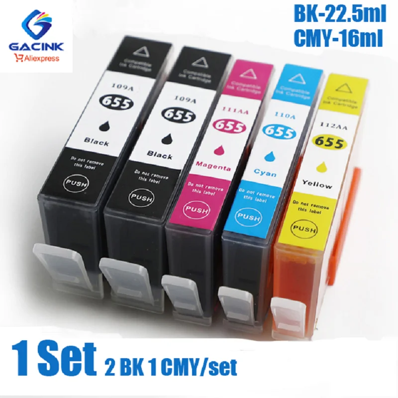 GACINK Compatible 655 655XL Ink Cartridge Replacement For HP655 Deskjet 3525 5525 4615 4625 4525 6520 6525 6625 Printer