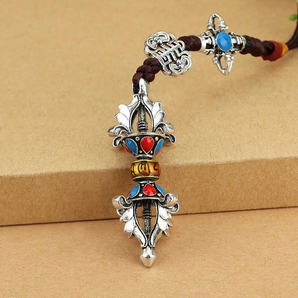 

Six-character Mantra Women Men Jewelry Bag Pendants Key holder Prayer Wheel Pendants Vajra car keychain Buddhist keychain