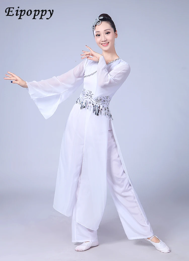 أزياء الرقص الكلاسيكي للبالغين ، نتف ، أبيض أنيق ، أكمام طويلة ، أكمام جديدة