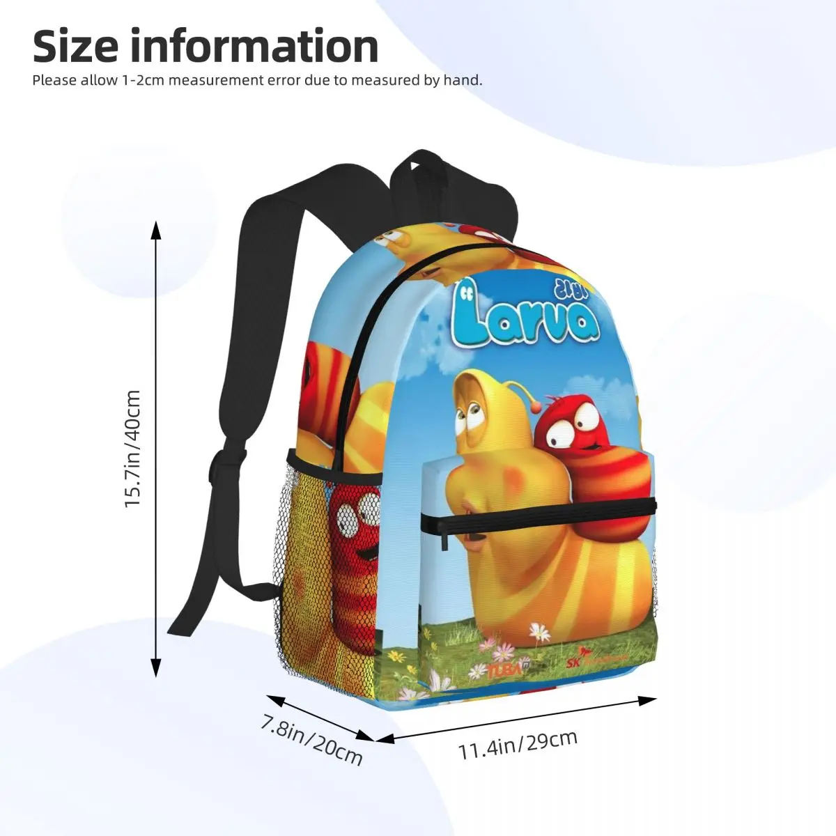 Larva giallo rosso divertente anime studente zaino borsa da scuola escursionismo zaino da viaggio per ragazzi ragazze borse a tracolla moda bookbag