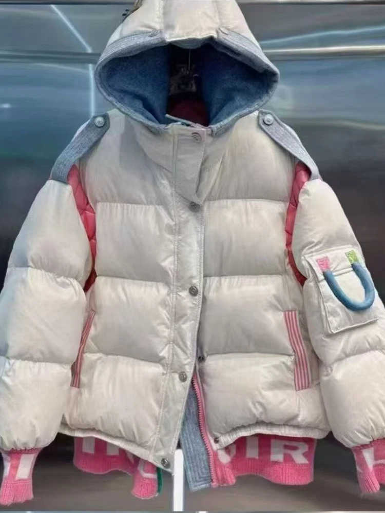 Women White Duck Down Coat 2025 New Winter Thicken Down Jackets Ladies Hooded High Quality Fashion Casual Parkas Outwear Clothes