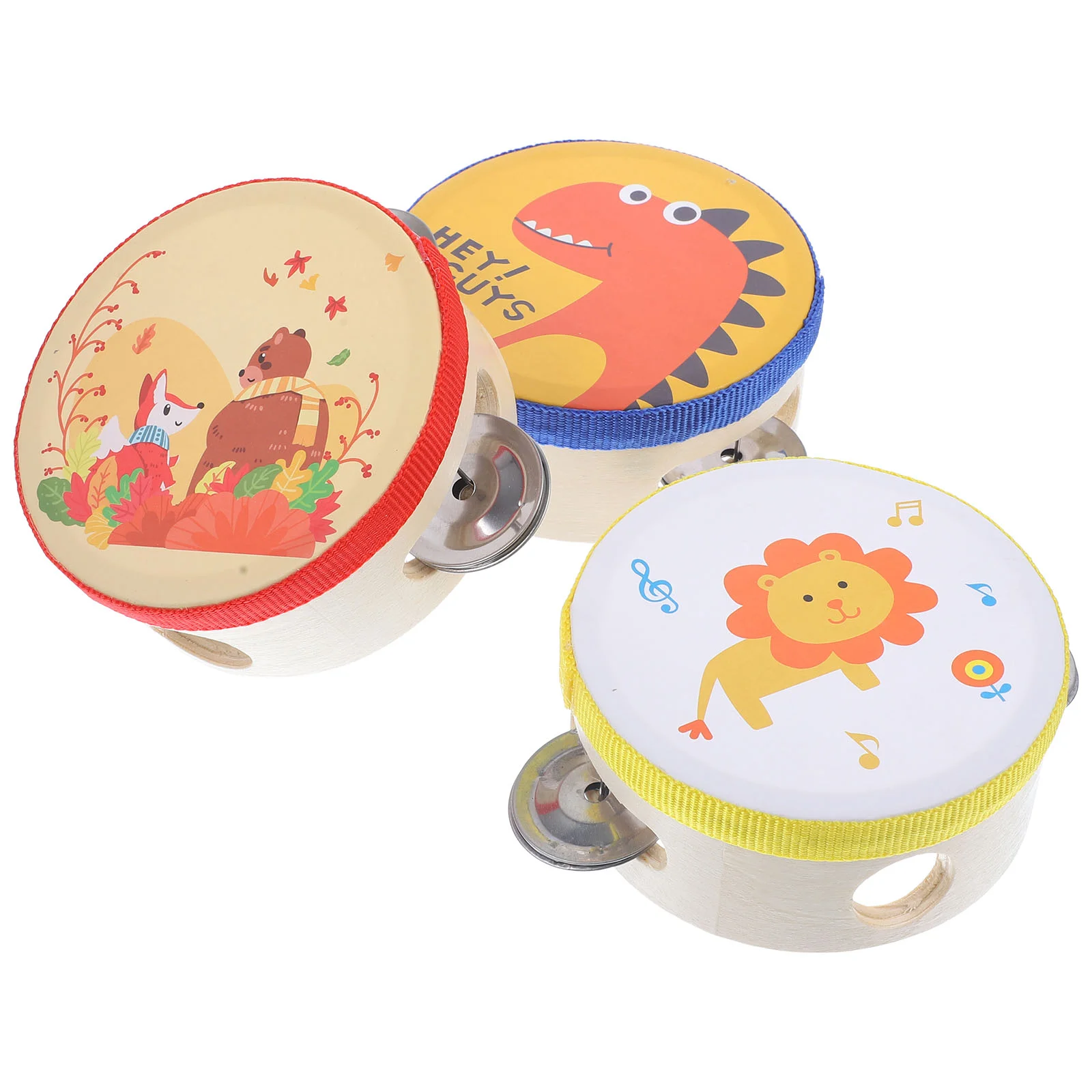 3 Pcs Children Clapping Tambourine Toy Toys for Toddlers Percussion Instruments Kids Hand Drum Mini Wood Musical